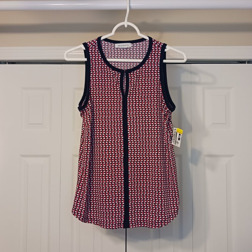 #144 3/$18 - Liz Claiborne Pink/Blue Tank Top Size S